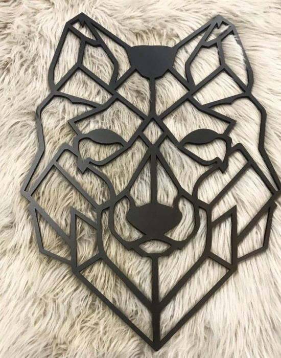 Geometric Wolf Decoration