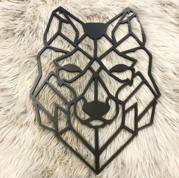Geometric Wolf Decoration