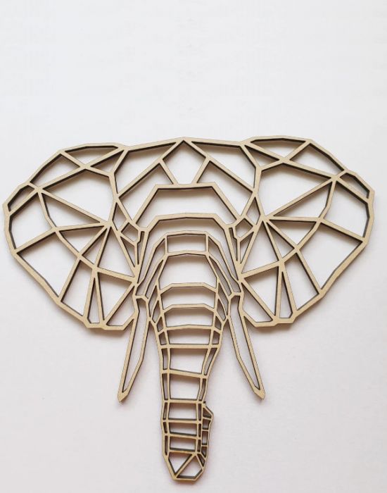 Geometric Wooden Elephant Decoration