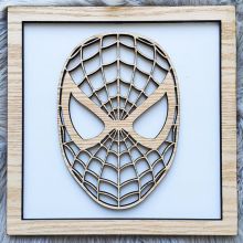 Wooden Spiderman mask decoration